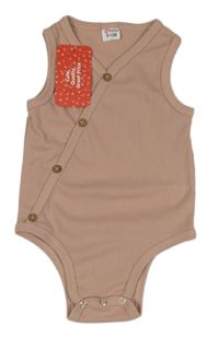 Nové - Starorůžové žebrované body s knoflíčky PatPat