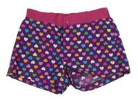 Fialovo-ružové kraťasy so srdiečkami Topolino