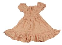 Svetloružové madeirové plátenné šaty M&S