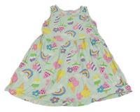 Svetlozelené bavlnené šaty so zmrzlinami H&M