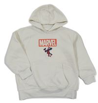 Biela mikina so Spider-manem a kapucňou Marvel