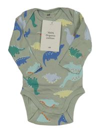 Nové - Khaki body s dinosaury H&M