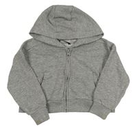 Sivá melírovaná prepínaci oversize crop mikina s kapucňou George