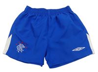Safírovo-biele funkčné futbalové kraťasy s logom UMBRO