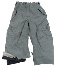 Tmavošedé cargo šusťákové zateplené kalhoty Next