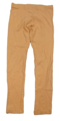 Světleoranžové žebrované legíny George