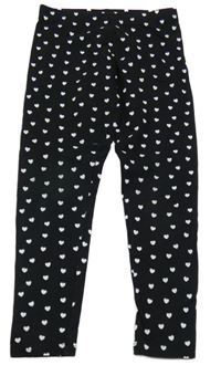 Čierne legíny s bielými srdiečkami PRIMARK