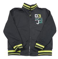 Tmavosivá thermo prepínaci mikina s číslom a pruhmi BLUE SEVEN