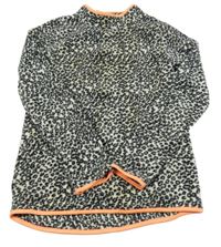 Smetanovo-šedo-černá vzorovaná fleecová mikina C&A