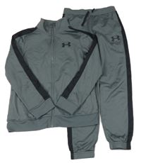 2Set - Tmavošedo-černá funkční sportovní mikina s logem + tepláky UNDER ARMOUR