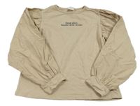 Béžové crop mikinotriko s nápismi ZARA