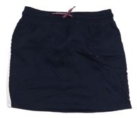 Tmavomodrá tepláková sukňa so strieborným pruhom Y.F.K.