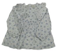 Bílá tunika s kytičkami a volánky H&M