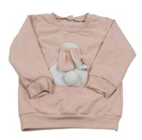 Pudrová mikina s králikom