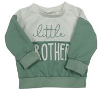 Bielo-olivová mikina s nápismi