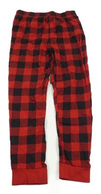 Červeno-čierne kockované pyžamové nohavice L&D