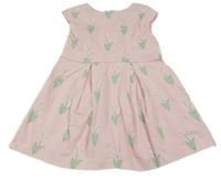 Svetloružové pruhované šaty s konvalinkami JACADI