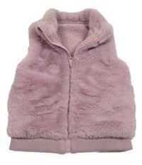 Svetlofialová kožušinová zateplená vesta St. Bernard