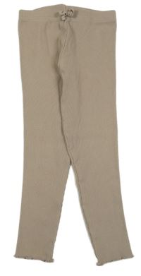 Béžovošedé rebrované legíny s mašlou dopodopo