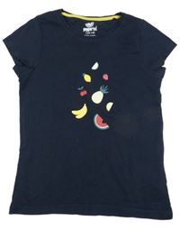 Tmavomodré tričko s ovociem a melónom a jahůdkou Pepperts!