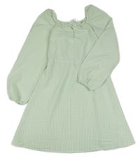 Světlezeleno-bílé kostkované šaty H&M