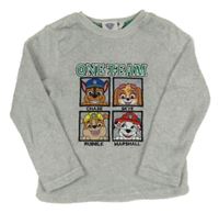 Světlešedá melírovaná plyšová pyžamová mikina s PAW PATROL PRIMARK