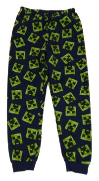 Tmavomodro-zelené fleecové pyžamové nohavice s Minecraft PRIMARK