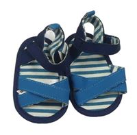 Modré pruhované capáčky - Sandálky vel. 16