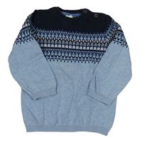 Modro-tmavomodrý sveter so vzorom H&M