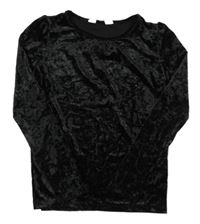 Čierne zamatové tričko H&M