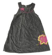 Tmavosivé menšestrové šaty s kvetmi Orchestra