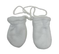 Bílé chlupaté rukavice na provázku Ergee