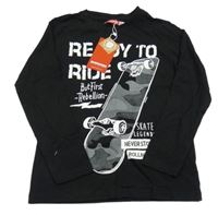 Nové - Černé triko se skateboardem