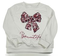 Biela mikina s mašlou Shein