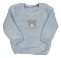 Svetlomodrá chlpatá mikina s medvěďom Nutmeg