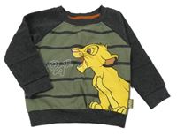 Kaki-antracitová pruhovaná mikina so Simbou Primark