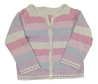 Ružovo-světlemodro-biely pruhovaný prepínaci sveter Nutmeg