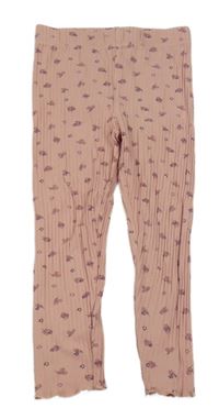 Staroružové kvetované rebrované legíny Topomini