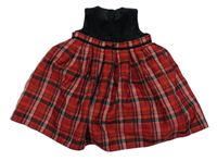 Čierno-červené sametovo/kostkované šaty George