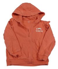 Korálová prepínaci mikina s nápisom a kapucňou M&S