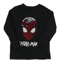 Černé triko se Spidermanem z překlápěcích flitrů Next