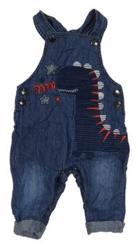 Tmavomodré podšité laclové rifle s dinosaurem Bluezoo