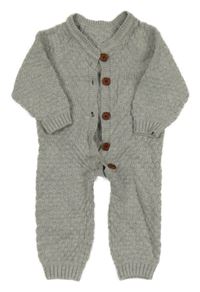 Šedý melírovaný pletený overal