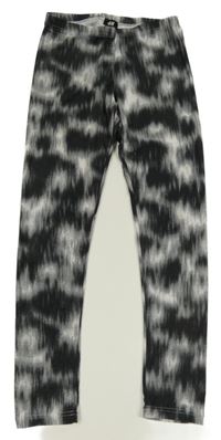 Černo-šedo-bílé vzorované legíny H&M
