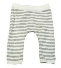 Bielo-sivé pruhované pletené tepláky Monsoon