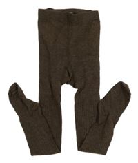 Tmavohnědé žebrované punčocháče H&M