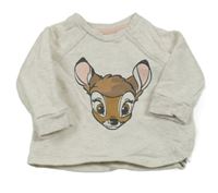 Béžová melírovaná mikina s Bambim H&M