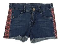 Tmavomodré rifľové kraťasy so vzorom F&F