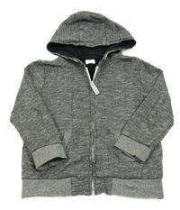 Tmavosivá melírovaná prepínaci mikina s kapucňou F&F