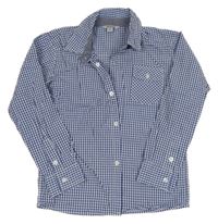 Tmavomodro-bílá kostkovaná košile